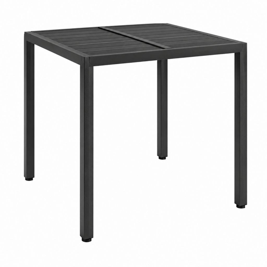 Table de jardin carrée noire en aluminium 90 x 90 x 75 cm